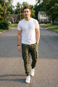 Men's Cargo Pants Modern Fit in Green — lifestyle shot