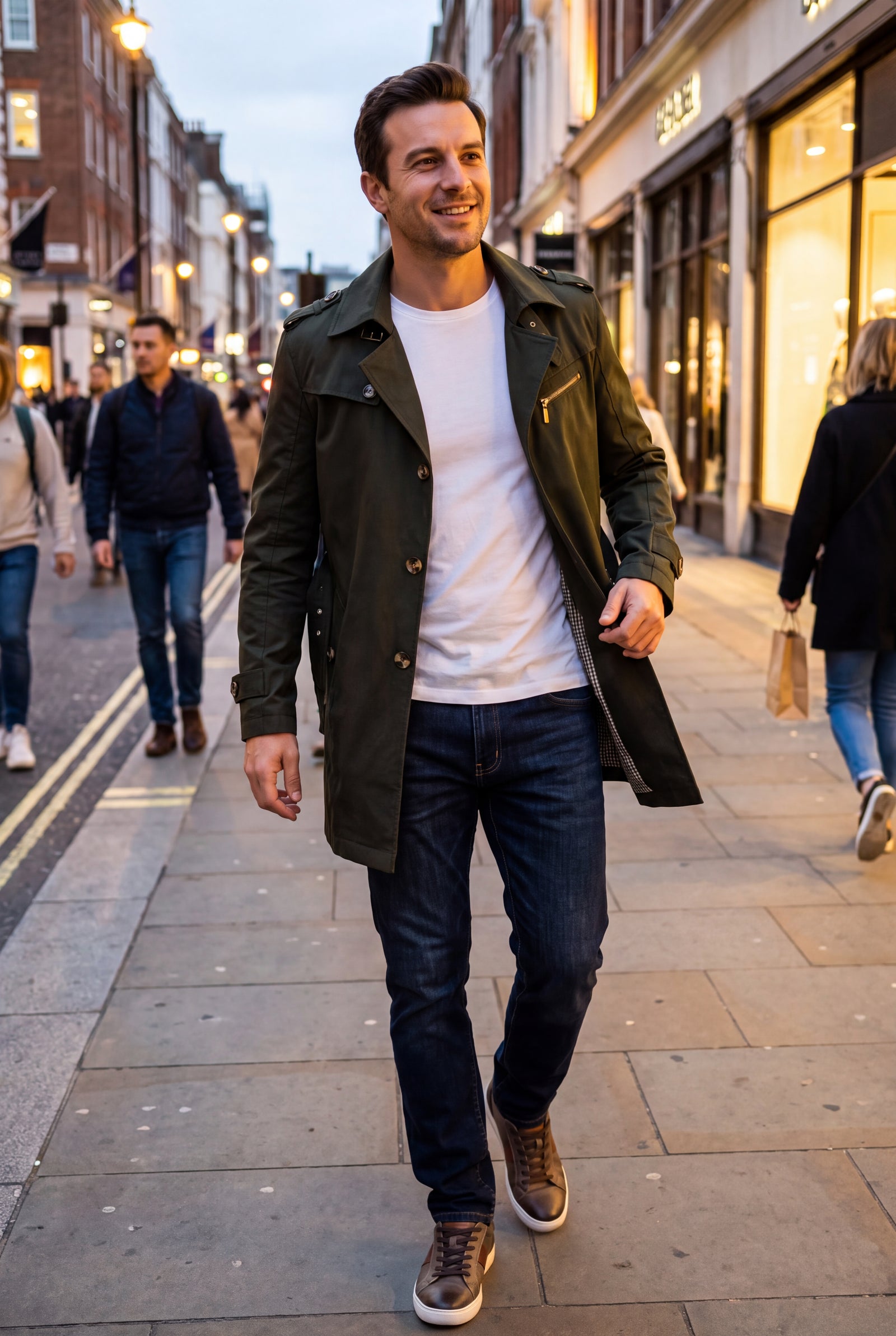 Men's Jacket Streamlined Fit in Green — secondary shot