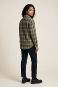 Green Relaxed Fit Checked Button-down Shirt with Curved Hem - Checked shirt - Photo 2