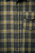 Green Relaxed Fit Checked Button-down Shirt with Curved Hem - Checked shirt - Photo 3