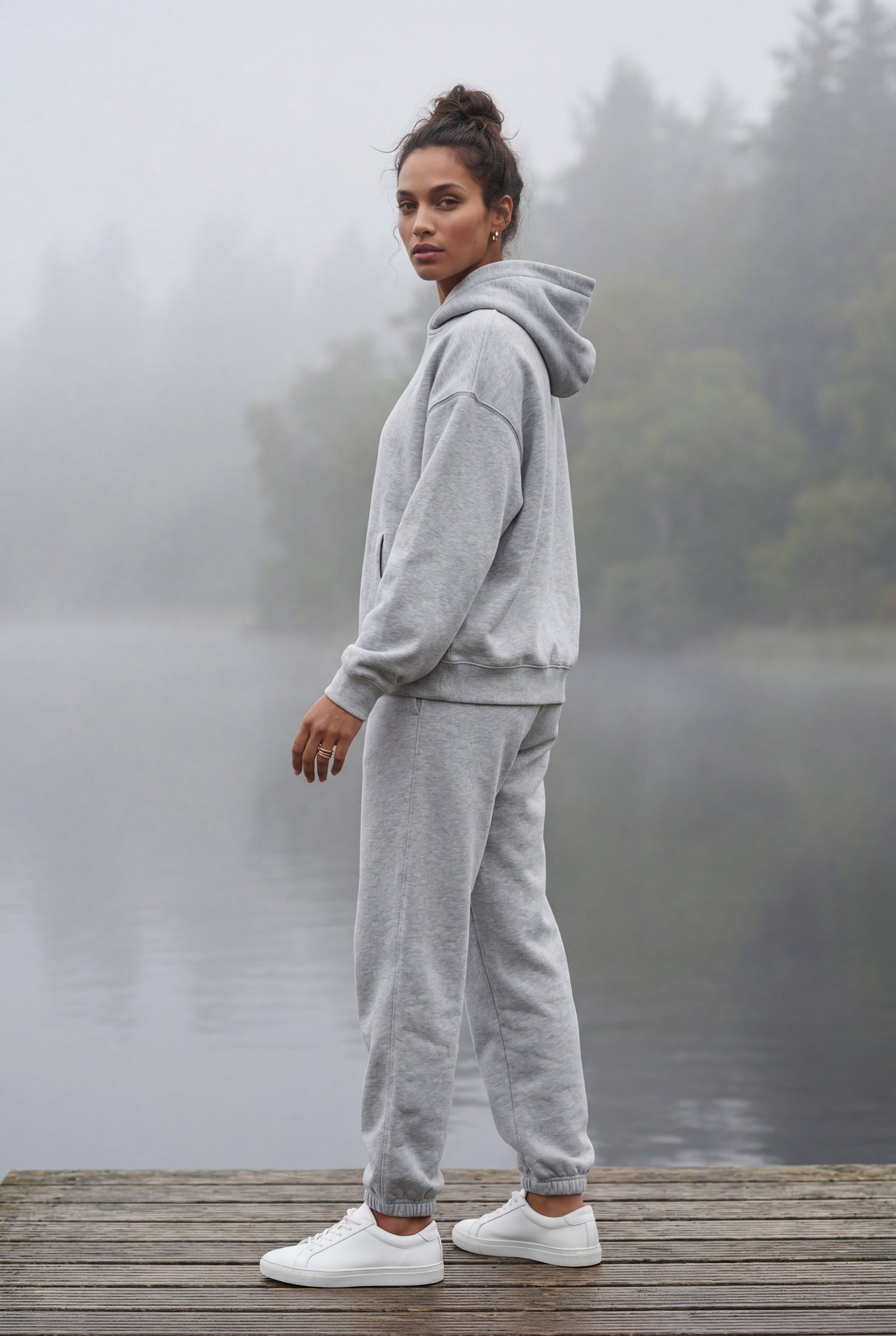 Gray Relaxed Fit Hoodie and Jogger Matching Set - Casual set - Photo 6