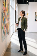 Women's Blazer Military Style Structured in Green — secondary lifestyle