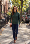 Women's Pullover Cable Knit Stand Collar in Green — ugc