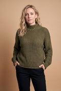 Women's Pullover High Collar in Green — studio 1