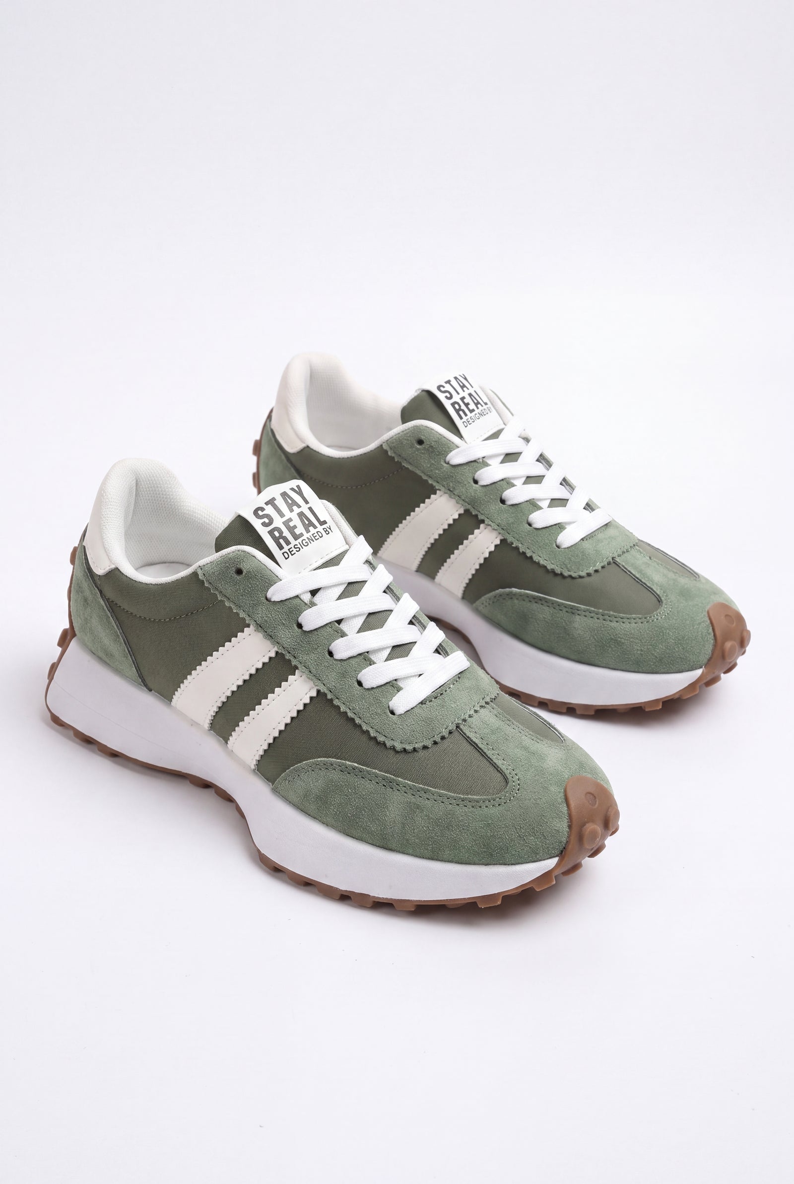 Women's Sneakers Stripe Detail in Green — primary product