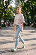 Women's Sneakers Stripe Detail in Green — secondary lifestyle