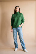 Women's Sweater Oversized Turtleneck in Green — primary studio