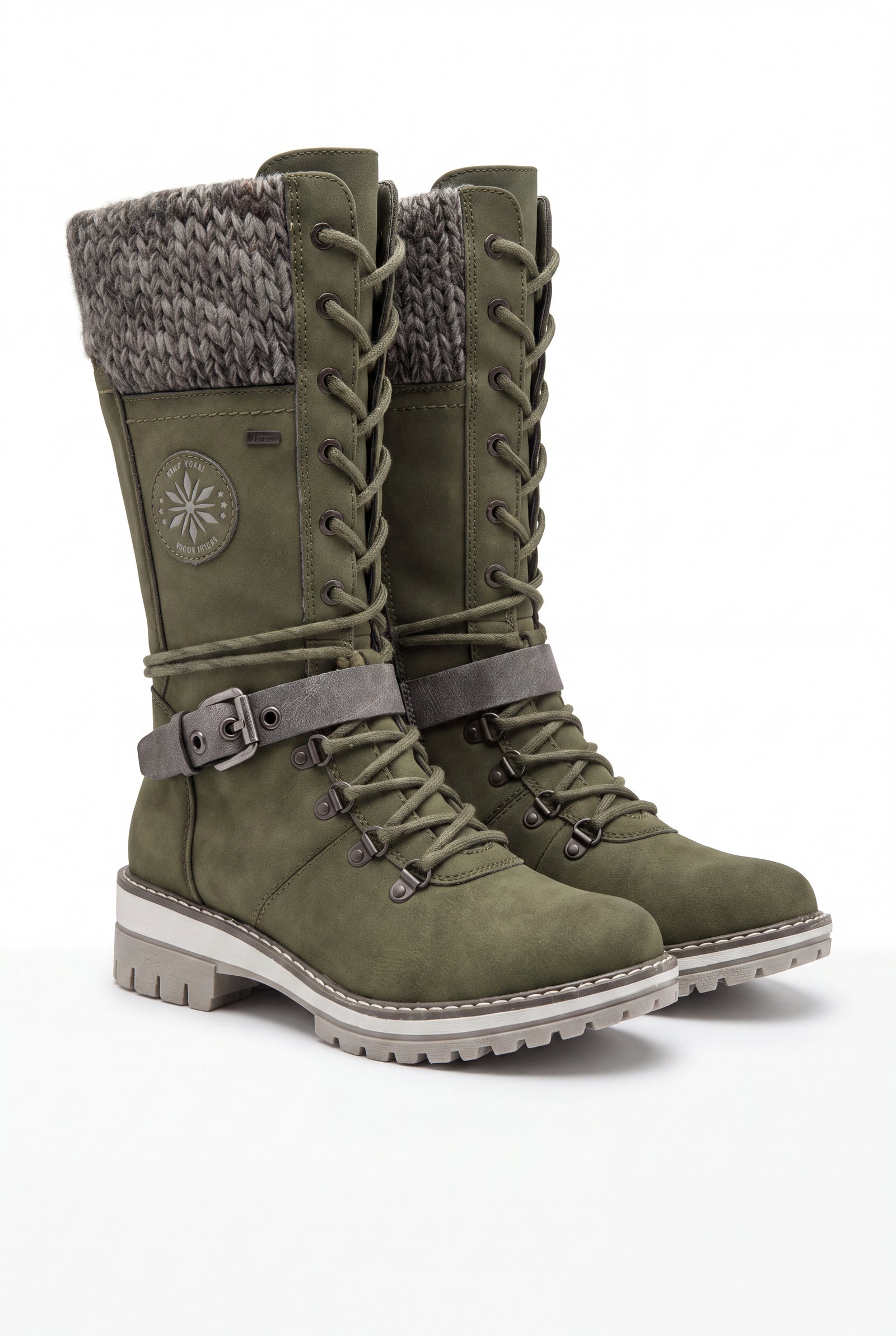 Women's Winter Boots Lace-Up High-Rise in Green — primary shot