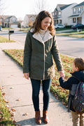 Women's Winter Coat Long Chic Style in Green — real life morning