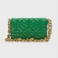 Green Women's Green Quilted Mini Shoulder Bag with Gold Chain - Shoulder bags - Photo 3
