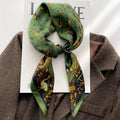 Green Women's Olive Botanical Bird Print Square Scarf - Photo 2