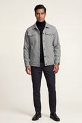 Grey Men's Structured Snap Front Classic Trucker Jacket - Casual jackets - Photo 1