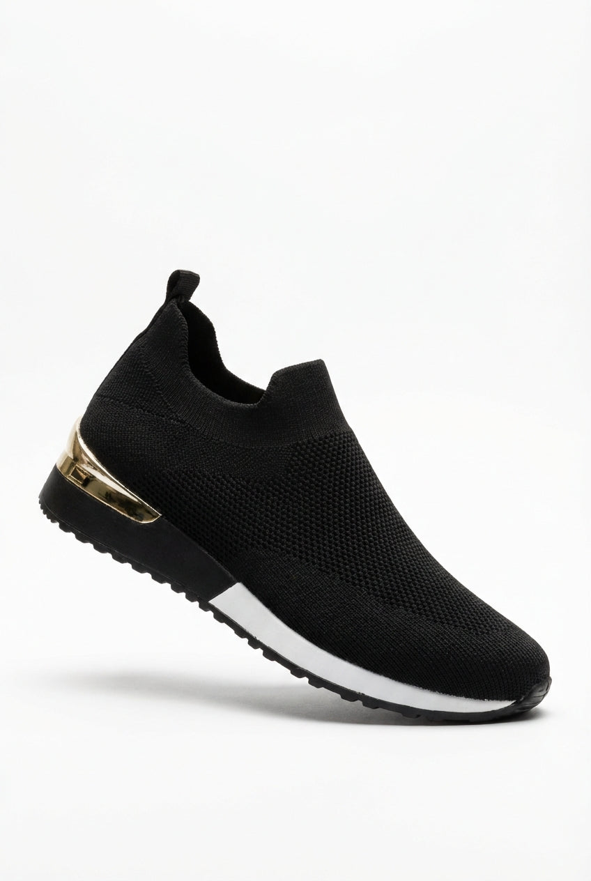 Metallic Heel Slip-on Wedge Sneakers - Slip on sneakers - Photo 4