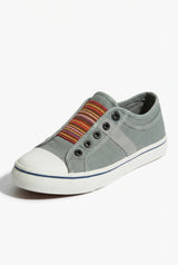 Grey Multicolor Elastic Band Slip-on Canvas Sneaker - Sneakers - Photo 1