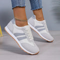 Grey Retro Color-block Lace-up Walking Sneakers - Walking shoes - Photo 6