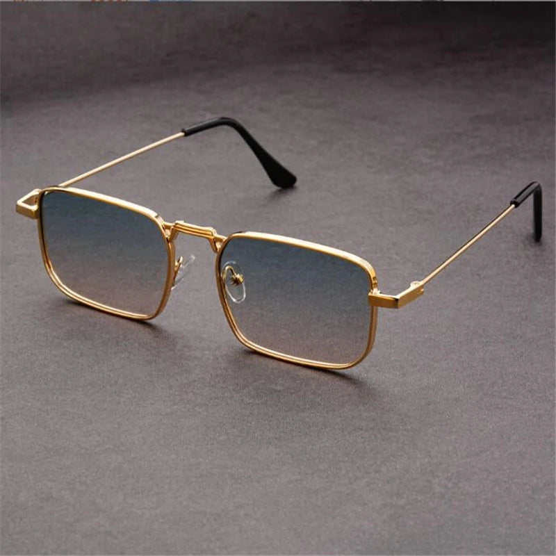 Grey Square Metal Frame Sunglasses with Adjustable Nose Pads - Photo 4
