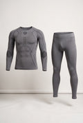 Stretch Knit Base Layer Set in Grey — studio front