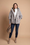 Women's Hooded Coat Tailored Fit in Grey — studio full