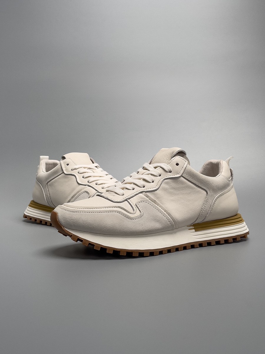 Ivory Ivory Retro-inspired Low Top Sneakers with Chunky Sole - Photo 3
