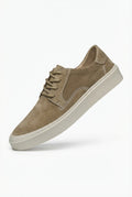 Khaki Chunky Platform Lace-up Low-top Sneakers - Photo 1