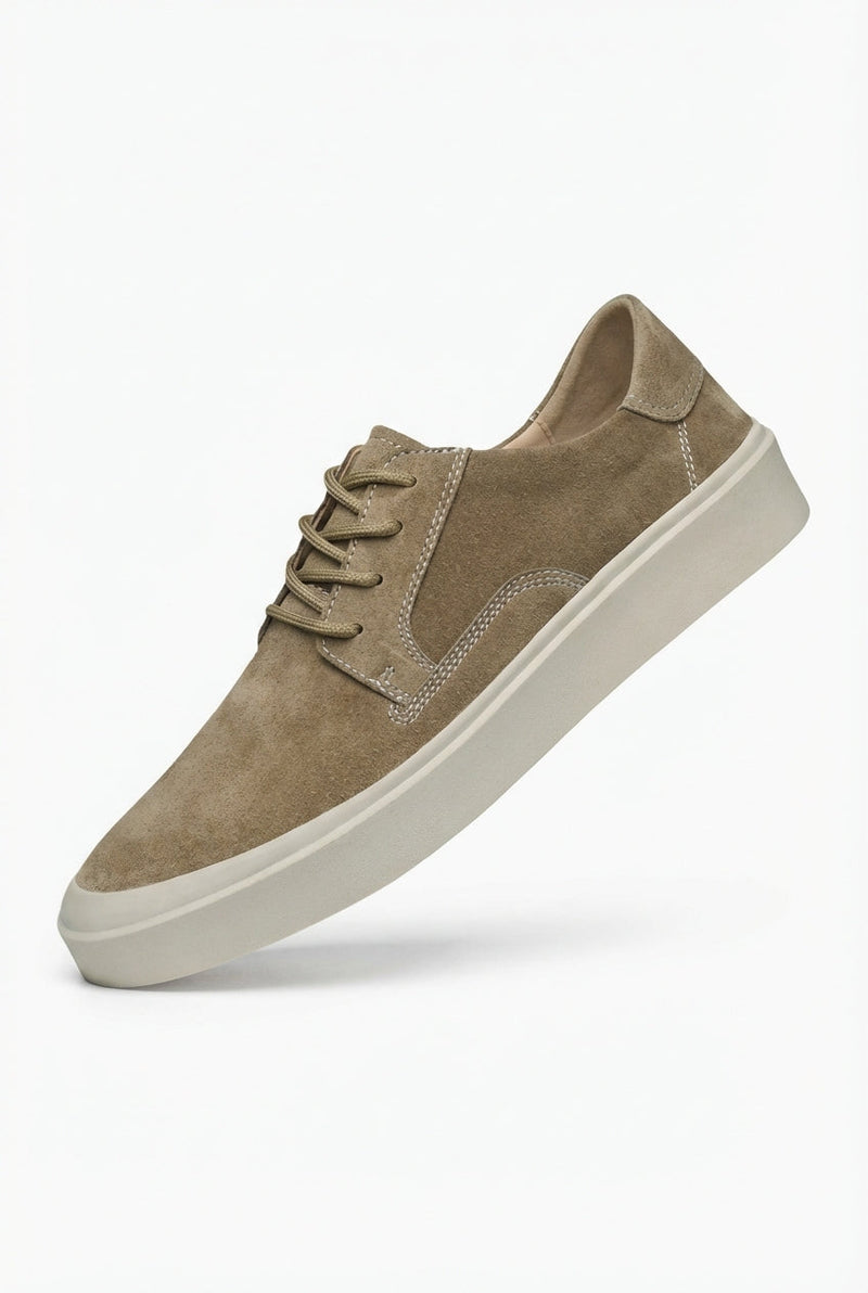 Khaki Chunky Platform Lace-up Low-top Sneakers - Photo 1