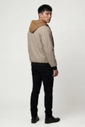 Khaki Contrast Lined Hooded Bomber Jacket - Bomber jackets - Photo 2