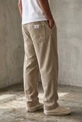 Corduroy Wide-Leg Pants in Khaki — studio front