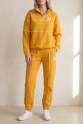 Fleece Loungewear Set in Khaki — studio front