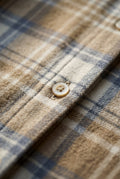 Khaki Khaki Plaid Oversized Checked Flannel Shirt - Oversized flannel shirts - Photo 3