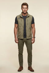Khaki Lightweight Multi-pocket Utility Cargo Vest - Cargo vests - Photo 1