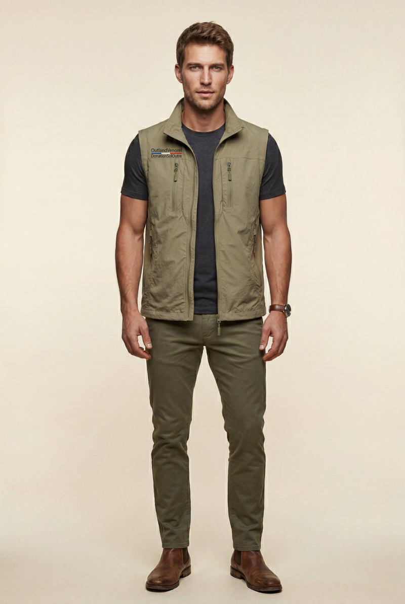 Khaki Lightweight Multi-pocket Utility Cargo Vest - Cargo vests - Photo 1