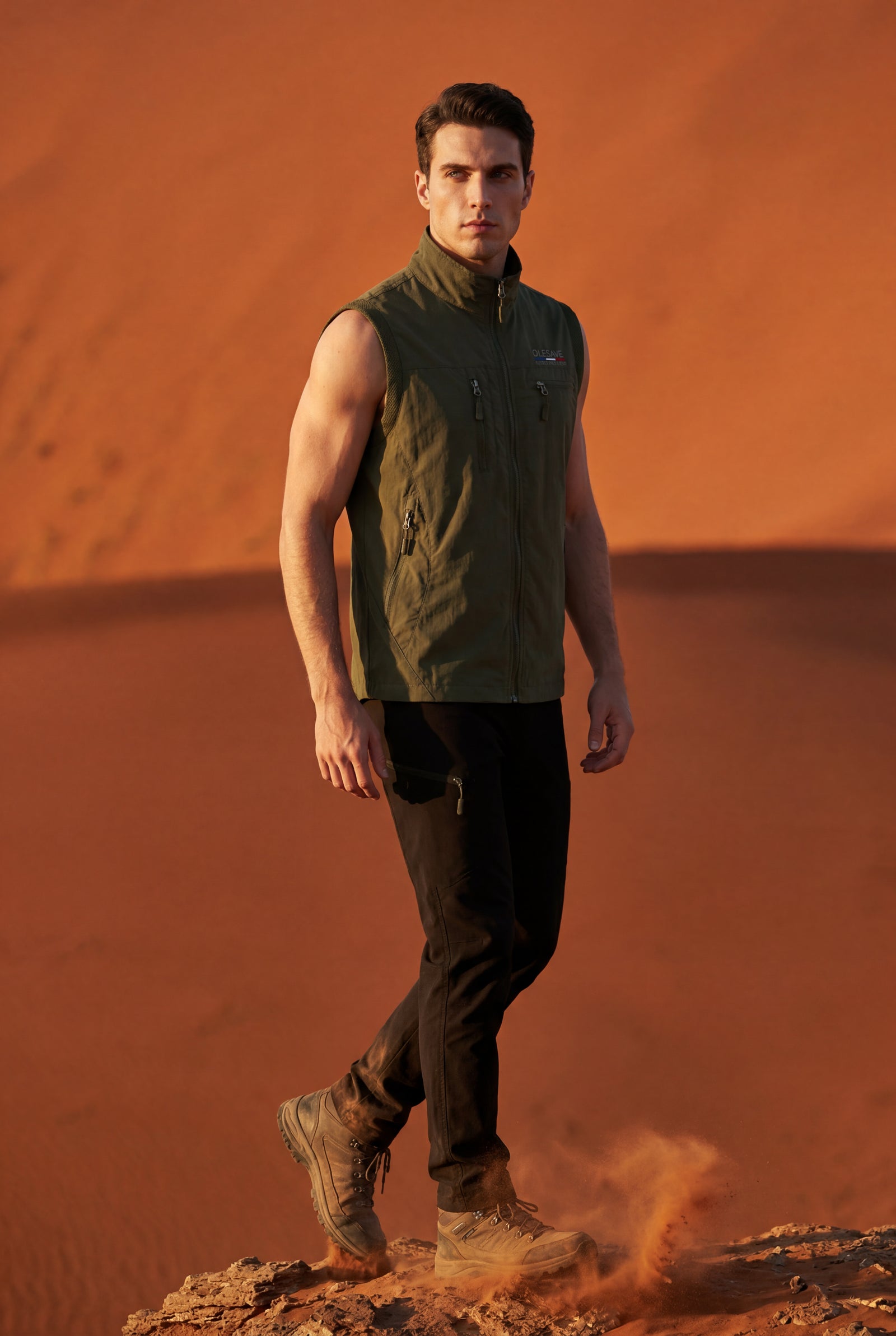 Green Lightweight Multi-pocket Utility Cargo Vest - Cargo vests - Photo 19