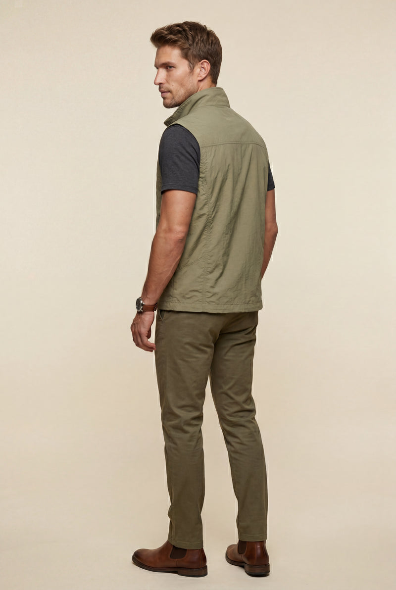 Khaki Lightweight Multi-pocket Utility Cargo Vest - Cargo vests - Photo 2