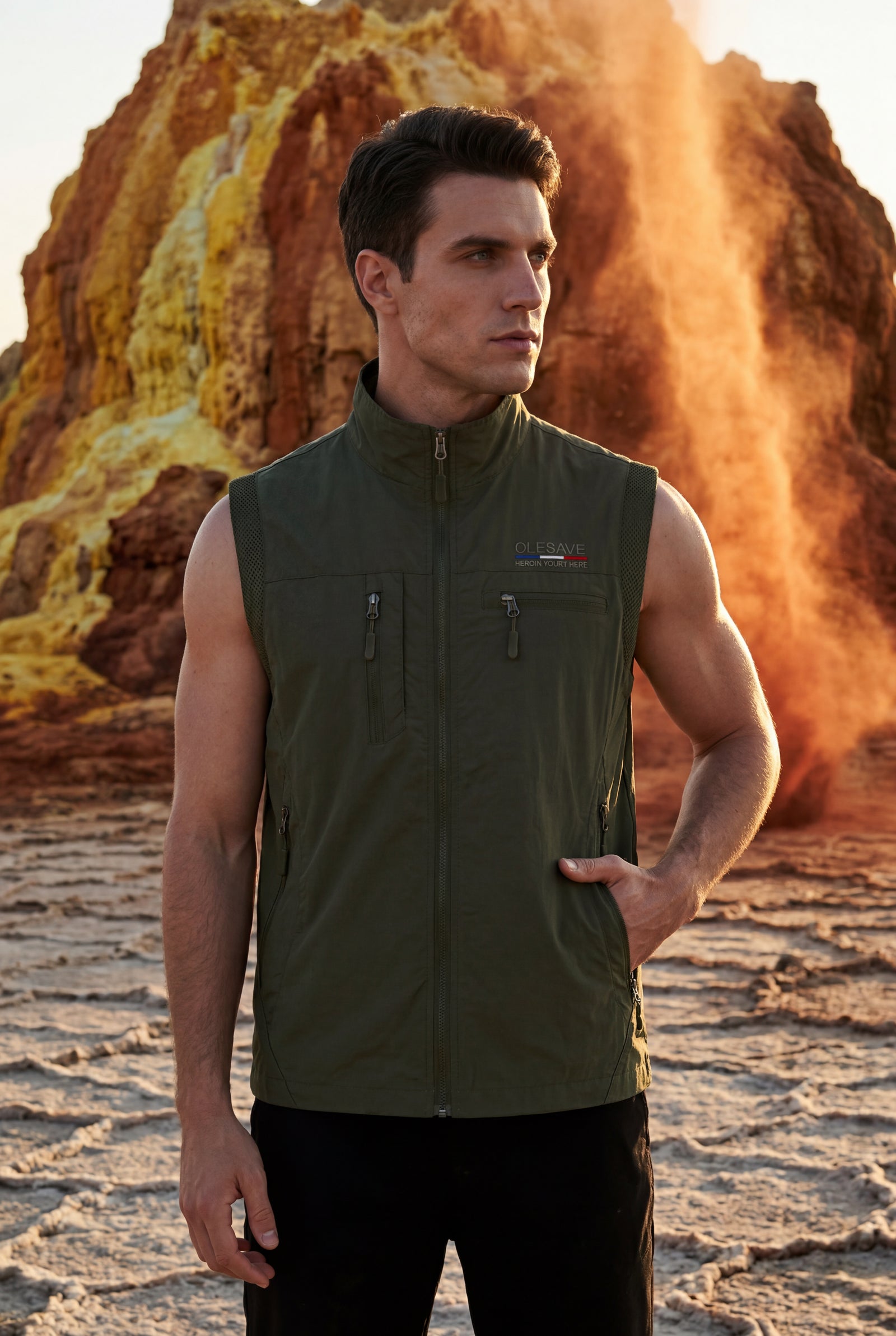 Green Lightweight Multi-pocket Utility Cargo Vest - Cargo vests - Photo 23