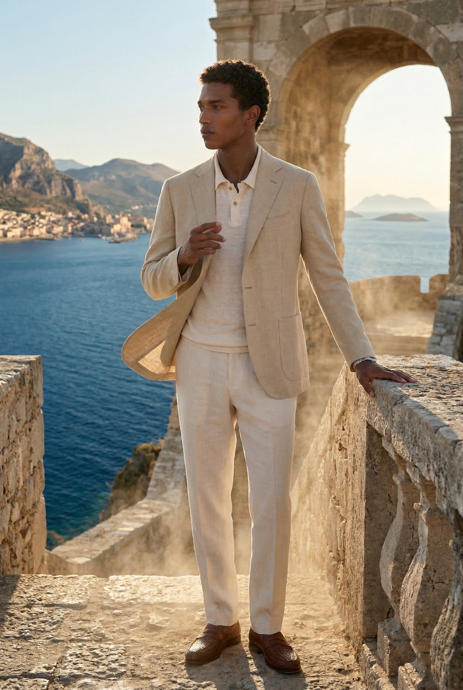 Khaki Lightweight Tailored Single-breasted Casual Blazer - Casual blazers - Photo 2