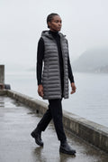 Gray Longline Quilted Hooded Bodywarmer Vest with Full Zip - Bodywarmer vests - Photo 19