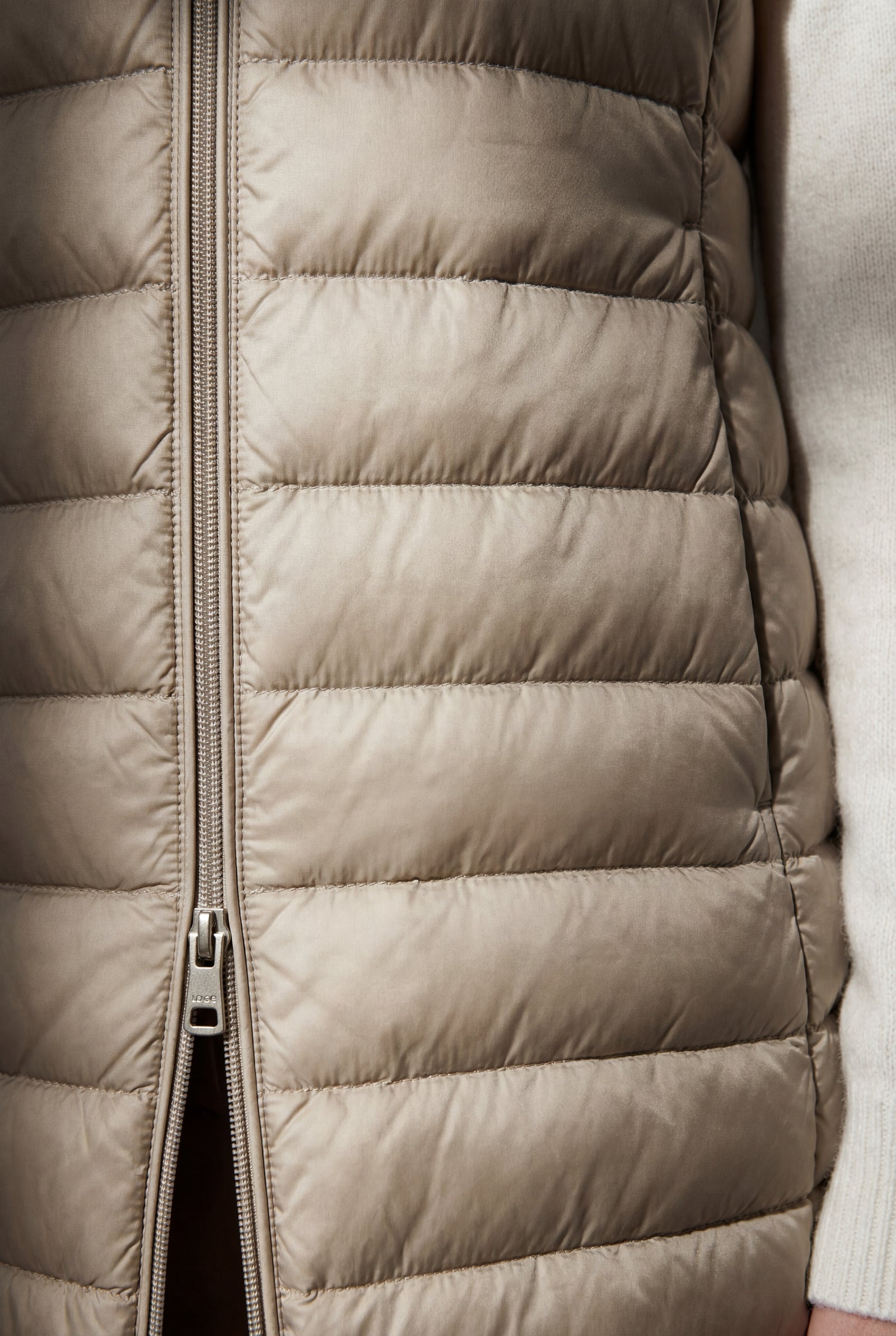 Khaki Longline Quilted Hooded Bodywarmer Vest with Full Zip - Bodywarmer vests - Photo 6
