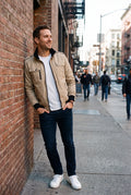 Men's Bomber Jacket Classic Fit in Khaki — secondary lifestyle