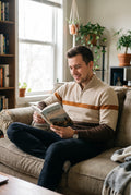 Men's Sweater Half-Zip Colorblock in Khaki — home living room