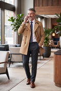 Men's Trench Coat Double Breasted in Khaki — secondary lifestyle