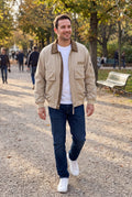 Men's Trucker Jacket Windproof Waterproof in Khaki — secondary