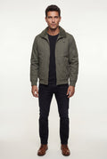 Olive Grey Men's Faux Collar Classic Bomber Jacket - Casual jacket - Photo 14