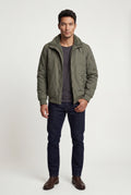 Olive Grey Men's Faux Collar Classic Bomber Jacket - Casual jacket - Photo 9