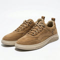 Khaki Men's Minimalist Slip-On Lace-Up Sneakers with Cushioned Sole - Slip on sneakers - Photo 4