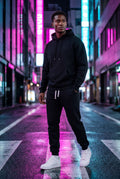 Black Men's Relaxed Pullover Hoodie and Jogger Set - Hoodie jogger set - Photo 13