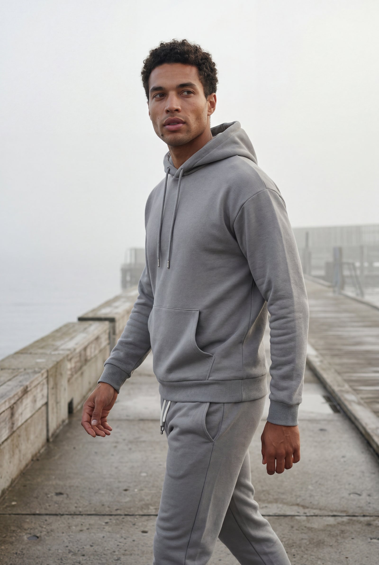 Light Gray Men's Relaxed Pullover Hoodie and Jogger Set - Hoodie jogger set - Photo 20