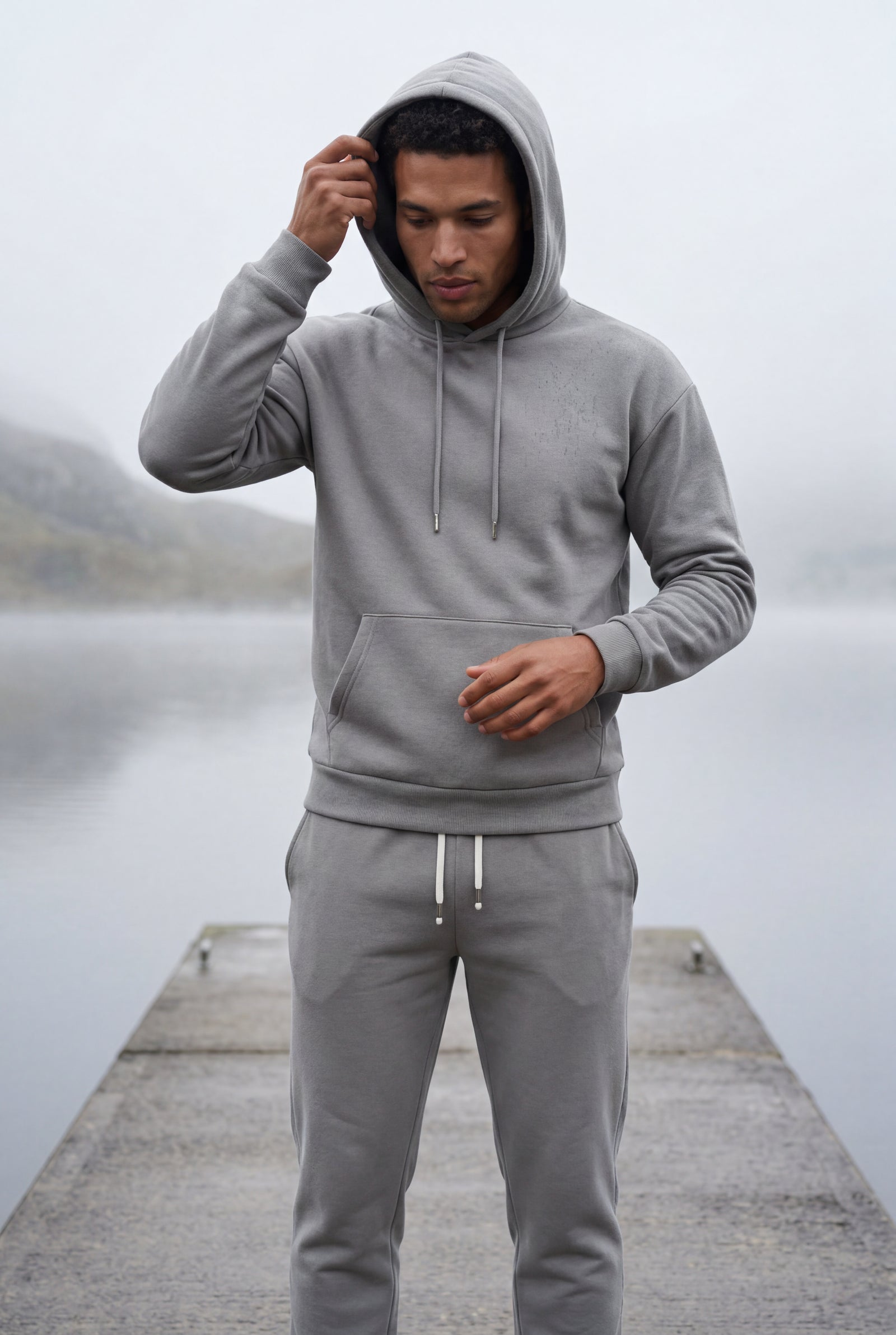 Light Gray Men's Relaxed Pullover Hoodie and Jogger Set - Hoodie jogger set - Photo 21