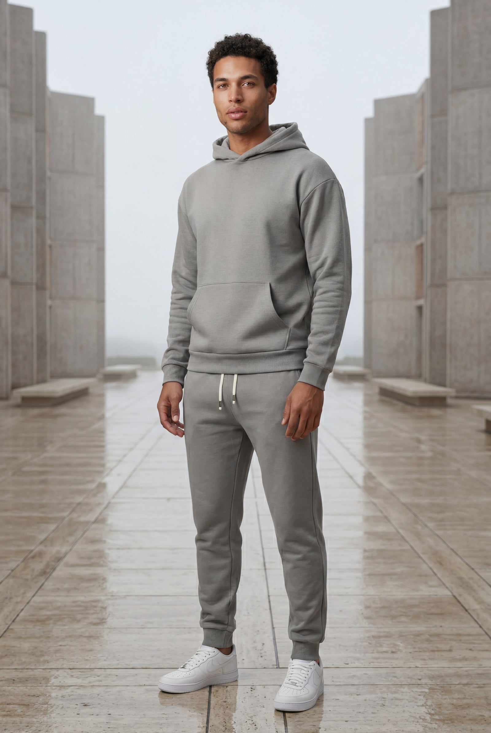 Light Gray Men's Relaxed Pullover Hoodie and Jogger Set - Hoodie jogger set - Photo 23