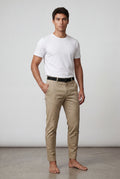 Khaki Men's Slim-Fit Water-Repellent Chino Trousers - Waterproof casual pants - Photo 1