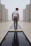 Gray Men's Slim-Fit Water-Repellent Chino Trousers - Waterproof casual pants - Photo 11